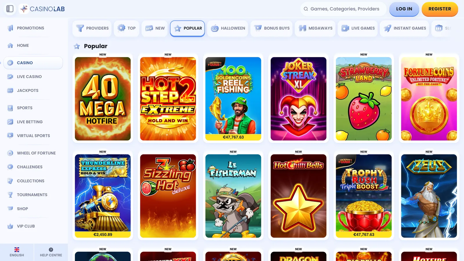 Wybór popularnych gier kasynowych i automatów online w bibliotece Casinolab