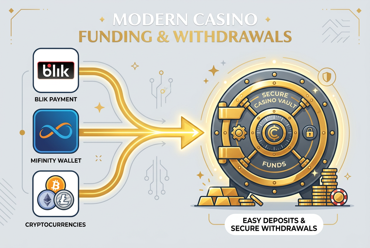 Infografika metod płatności BLIK MiFinity i kryptowaluty