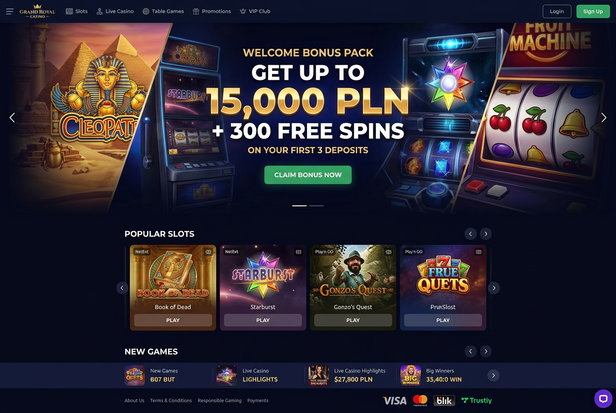 Nowoczesny interfejs Yep Casino z ofertą bonusową 15000 PLN